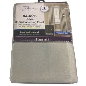 Mainstays Room Darkening Panel Curtain Drape Thermal Stone 84 in 1 Rod